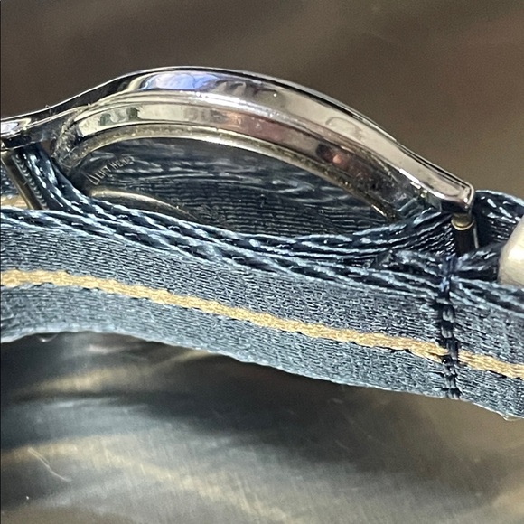 Timex Silver Dial Watch with Blue and Gold Nylon Strap - Picture 4 of 5